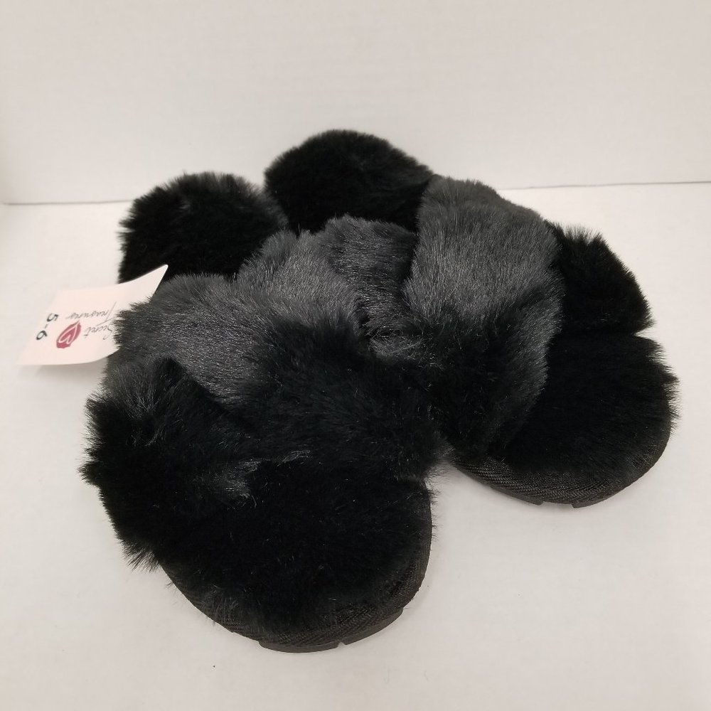 New Secret Treasures Black Lug Sole Slide Slippers - Size  11/12